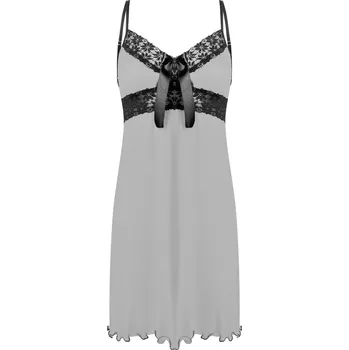 Dámské šaty Viskózová košilka s krajkou a mašlí Cassidy Dkaren Barva: Šedá, Velikost: XL