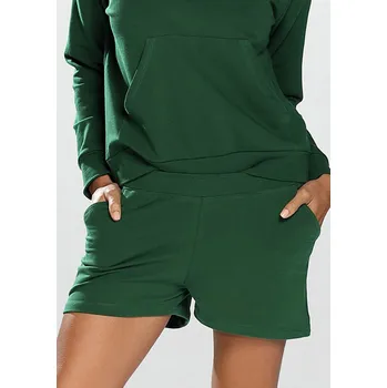 Dámské kraťasy Dámské bavlněné šortky s pružným pasem KOKO Barva: Zelená, Velikost: XL