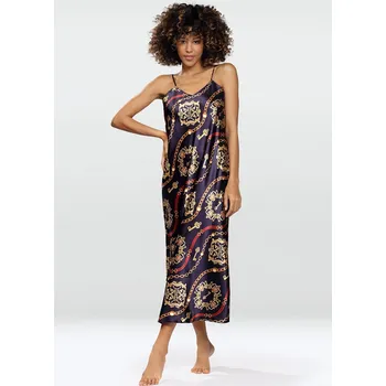 Dlouhá saténová noční košile IGA Dkaren Velikost: XL, Barva (Varianta): 14