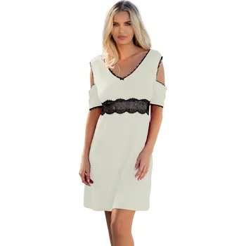 Viskózová košilka s krajkovým pasem Rikki Barva: Smetanová, Velikost: XL