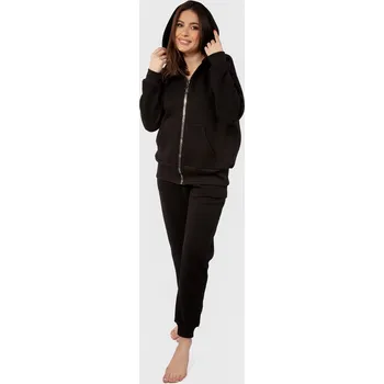 Dámský set mikina na zip a tepláky DK-K-B1 Dkaren Barva: Černá, Velikost: XS