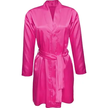 Dámské erotické prádlo Sexy saténový župan s páskem Agnes 2 Dkaren Barva: Růžová, Velikost: 2XL