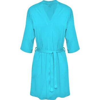 Dámské erotické prádlo Sexy viskózový župan dámský s páskem Erika Barva: Tyrkysová, Velikost: L