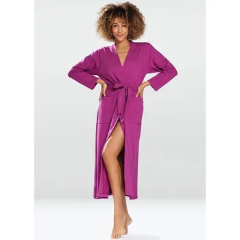 Dámský župan Bavlněný dámský župan s páskem MELISSA Barva: Fuchsiová, Velikost: M