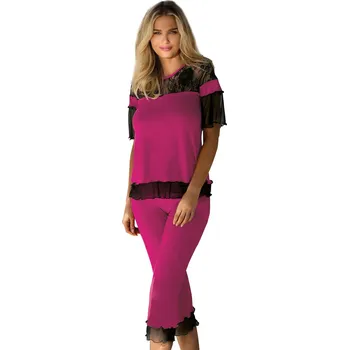 Pohodlné a příjemné pyžamo z jemné viskózové tkaniny Manuela Barva: Růžová, Velikost: S