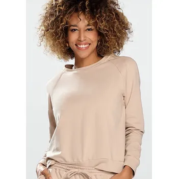 Dámská mikina Mikina Venezia s dlouhým rukávem bez kapuce Dkaren Barva: Béžová, Velikost: S