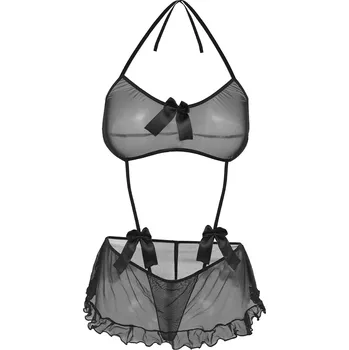 Dámská erotická souprava Sexy tylová sada Alma Dkaren Barva: Černá, Velikost: M