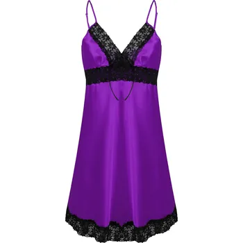Sexy saténová košilka s krajkou Peggy Dkaren Barva: Fialová, Velikost: 2XL