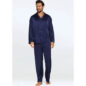Pánská móda Pánský saténový set Lukas Dkaren Barva: Tmavě Modrá, Velikost: 2XL