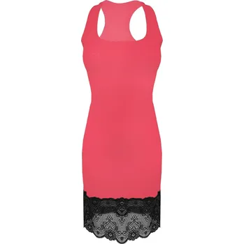 Viskózová košilka elegantní zakončená krajkou Gracja Barva: Korálová, Velikost: XL