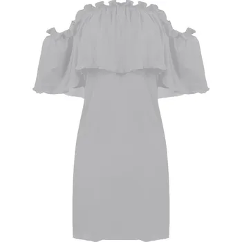 Příjemná viskózová košilka - šaty španělské HOLLY Barva: Šedá, Velikost: S