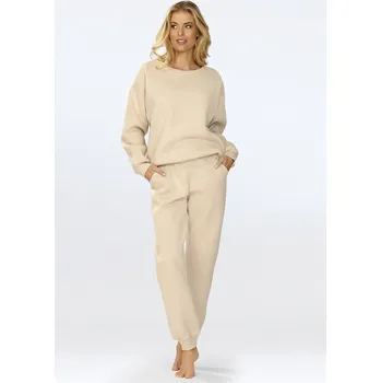 Dámská souprava mikina bez kapuce a tepláky Rehema Barva: Béžová, Velikost: M