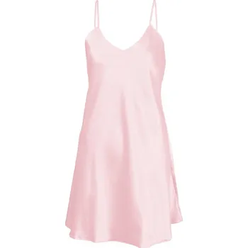 Mini saténová košilka na tenká ramínka KAREN Barva: Světle Růžová, Velikost: M