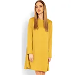 Klasické trapézové šaty 1359 Barva: Hořčicová, Velikost: 2XL