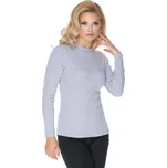 Klasická bavlněný halenka s rolákem 0166 Barva: Šedá, Velikost: ONE SIZE