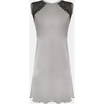 Viskózová košilka se síťkou a výstřihem na zádech Abbie Barva: Šedá, Velikost: XS