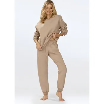 Dámská souprava mikina bez kapuce a tepláky Rehema Barva: Kapučínová, Velikost: L