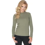 Klasická bavlněný halenka s rolákem 0166 Barva: Khaki, Velikost: ONE SIZE