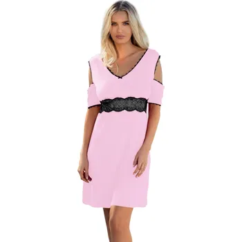 Viskózová košilka s krajkovým pasem Rikki Barva: Vřesová, Velikost: XL