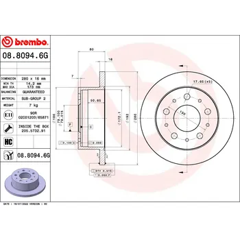 Brzdový kotouč Souprava brzd, kotoučová brzda BREMBO KT 10 006
