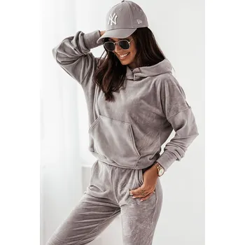 Tepláková souprava z veluru LOUIS Barva: Šedá, Velikost: 5XL/6XL