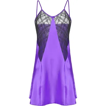 Sexy košilka ze saténu a krajky Scarlet Barva: Fialová, Velikost: S