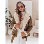 Hnědá dámská zateplená koženková bunda NORFDIMA TY4738 Velikost: S