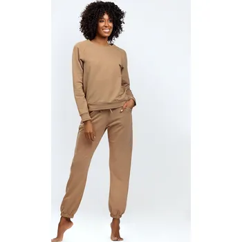 Bavlněná tepláková souprava mikina a tepláky WENEZJA Barva: Hnědá, Velikost: XS