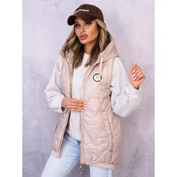 Dámská vesta Asymetrická vesta ANIMAL světle pudrová Velikost: M