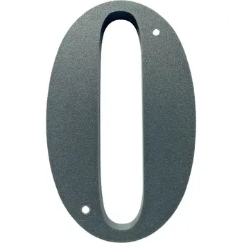 Domovní cedule Domovní číslo popisné 0 na zeď, vrata, sloupky s dírami pro vruty barva antracit, výška 170 mm (Domovní číslo 0 antracit s dírami)