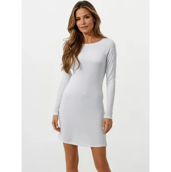 Viskózová košilka s dlouhým rukávem Delfina Dkaren Barva: Smetanová, Velikost: XL