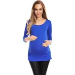 Těhotenská halenka s řasením 0142 Barva: Modrá, Velikost: 2XL