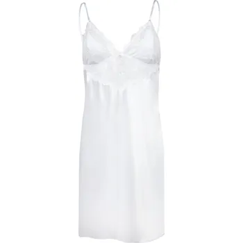 Noční šatičky zdobené krajkou v topu Dkaren Barva: Bílá, Velikost: L