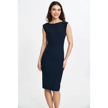 Dámské šaty Šaty s výstřihem na zádech S266 Barva: Tmavě Modrá, Velikost: M