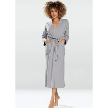 Dámský župan Bavlněný dámský župan s páskem MELISSA Barva: Šedá, Velikost: XL