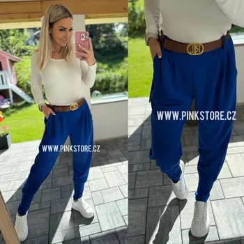 Dámské kalhoty Kalhoty TRENDY Barva: Modrá