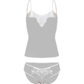 Dámská erotická souprava Dámský set 2v1 sexy košilka + kalhotky Merce Barva: Šedá, Velikost: S