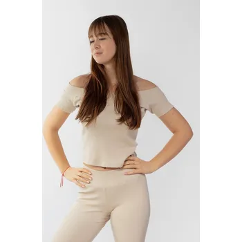 Dámská halenka Dámská halenka se spadlými rameny Bayo Dkaren Barva: Béžová, Velikost: L