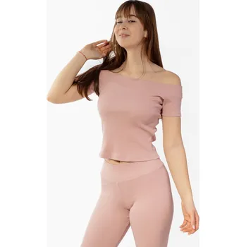 Dámská halenka Dámská halenka se spadlými rameny Bayo Dkaren Barva: Pudrová, Velikost: S