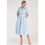 Košilové šaty s ozdobnými aplikacemi M1215 Barva: Modrá, Velikost: S/M