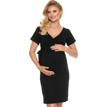 Dámské šaty MATEŘSKÉ ŠATY S VÁZÁNÍM PRO SNADNÉ KRMENÍ 0199 Barva: Černá, Velikost: L/XL