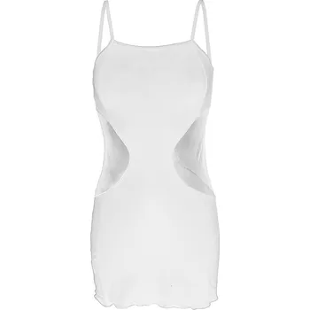 Dámské erotické šaty Viskózová košilka s bočními tylovými výřezy Olga Barva: Smetanová, Velikost: XS