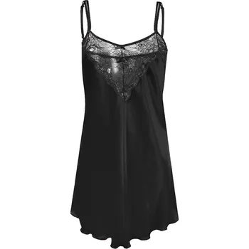 Dámské erotické šaty Satemová sexy košilka s trojúhelníkovou krajkou Carla Barva: Černá, Velikost: XL