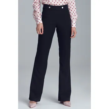 Dámské kalhoty oblekové kalhoty s patentkami SD90 Barva: Černá, Velikost: L