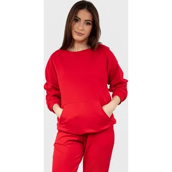 Dámská mikina Bavlněná mikina bez kapuce DK-K-B2 Dkaren Barva: Červená, Velikost: S