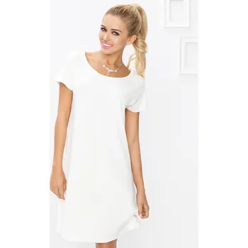 Viskózová košilka s krátkým rukávem a kulatým výstřihem Flora Barva: Smetanová, Velikost: XL