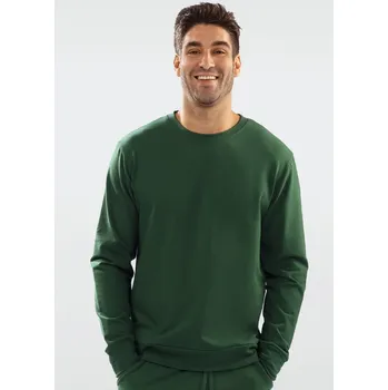 Pánský svetr Pánská jednoduchá mikina bez kapuce Justin Barva: Zelená, Velikost: XL