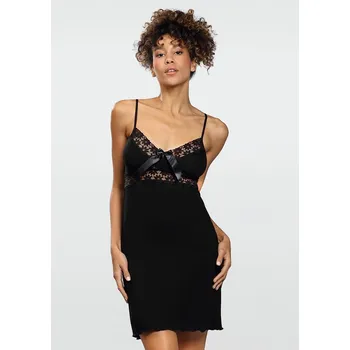 Dámské šaty Viskózová košilka s krajkou a mašlí Cassidy Dkaren Barva: Černá, Velikost: XS