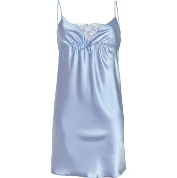 Krajková košilka ze saténu s ramínky Sali Barva: Světle Modrá, Velikost: 2XL