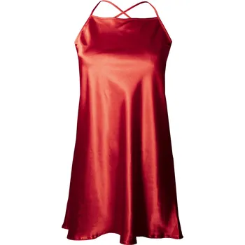 Luxusní noční košilka saténová s odhalenými zády ANNA Barva: Červená, Velikost: XL